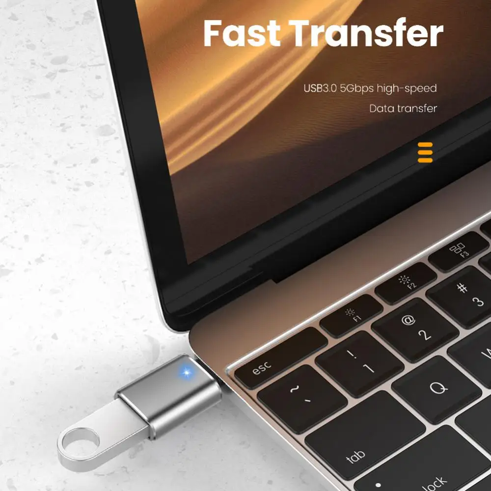 

Data Transfer Usbc Otg Connector 5gbps Fast Charging Usb 3.0 Type-c Otg Adapter Portable 3a Usb C Male To Usb Female Converter