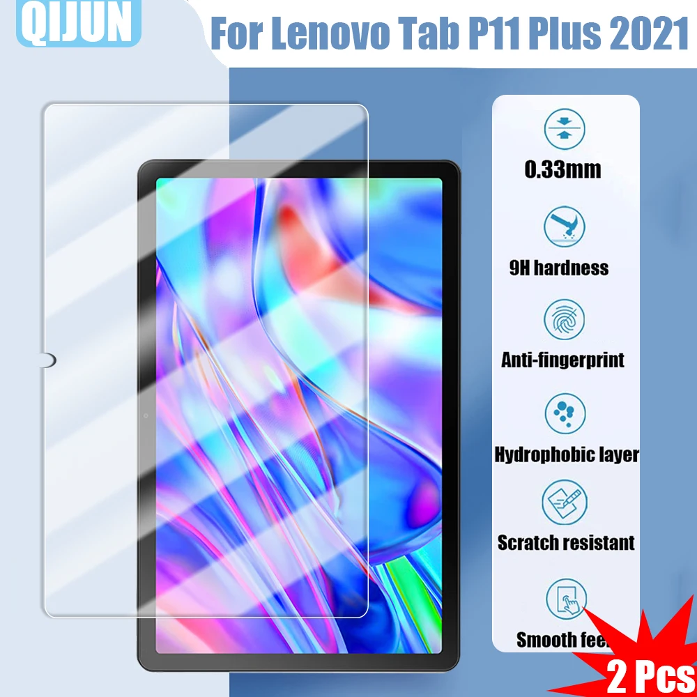 

Tablet Tempered glass film For Lenovo Tab P11 Plus 2021 11.0" Explosion proof and Scratch Proof resistant waterpro 2 Pcs TB-J616