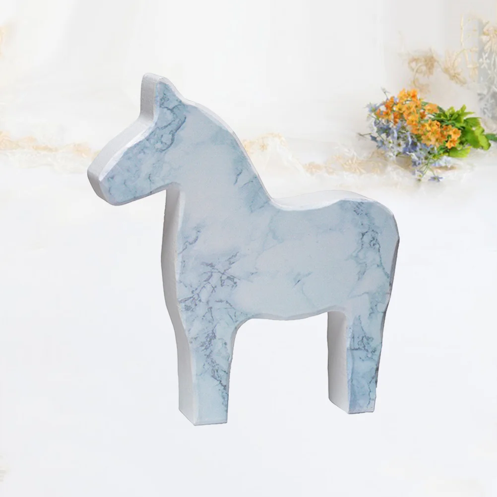 

Wooden Horse Desktop Craft Table Crafts Decoration Ornaments Furnishing Figurine Wood Office Style Nordic Statues Adornment Home