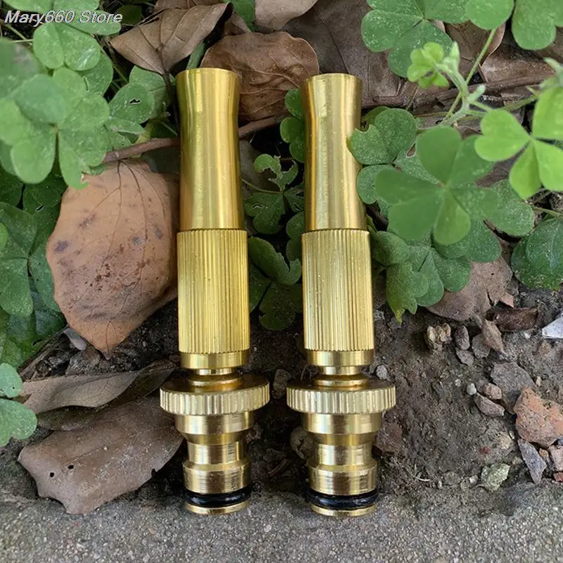 

Adjustable Aluminum Alloy Copper Plated Straight Nipple Spray Gun High Pressure Direct Spray Garden Hose Watering Water Gun