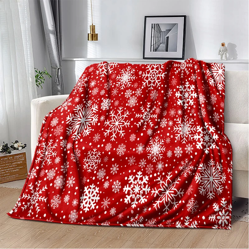 

Snowflake pattern multicolor four seasons lightweight thermal insulation blanket custom flannel blanket for Christmas presents