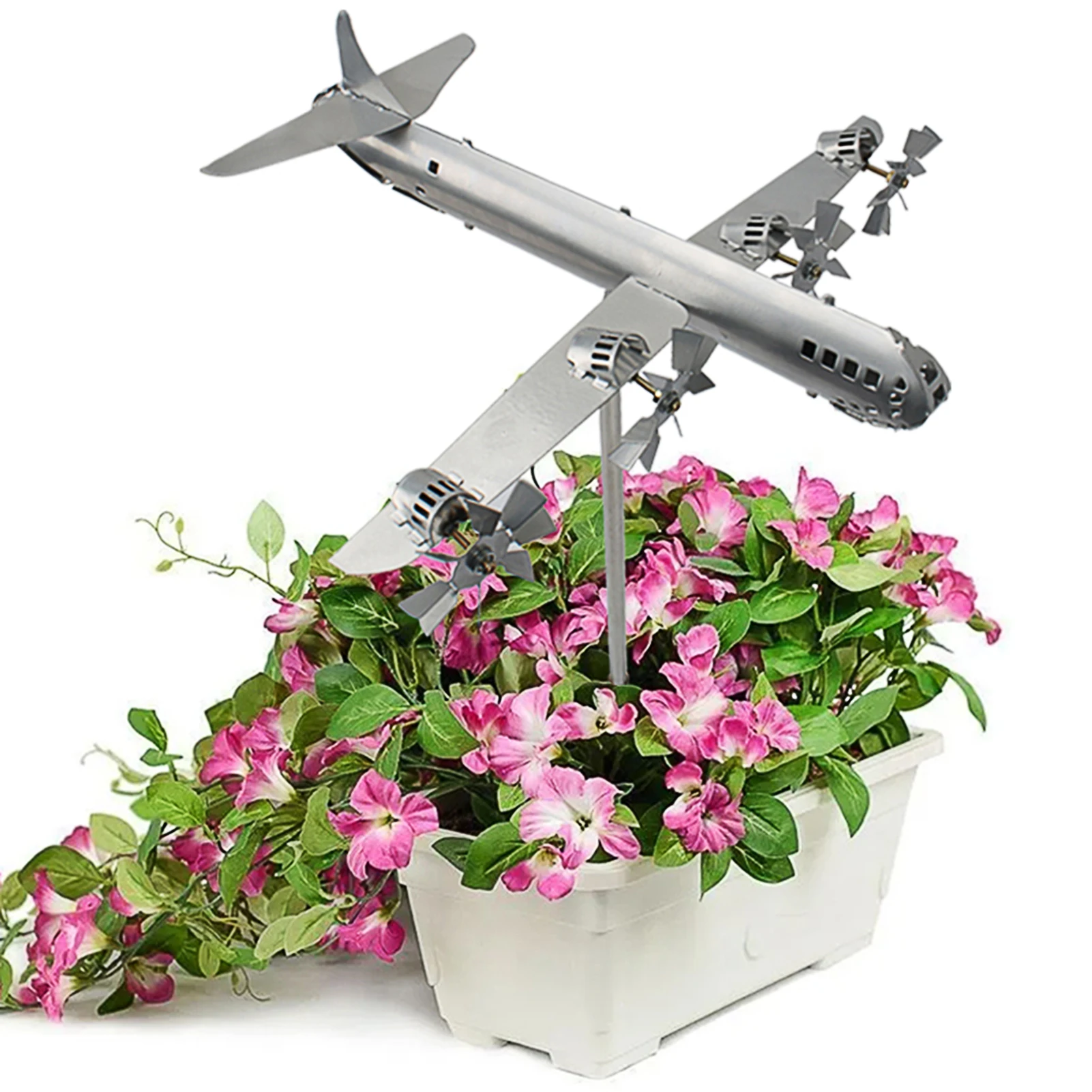 

Super Fortress Aircraft Garden Spinner Garden Spinner Metal Windmill Yard Spinners 3D Cool Wind Sculpture Pinwheels For Yard And