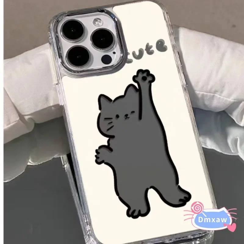 Для Vivo Y28 Y27 Y22S Y21E Y21A Y21T Y56 Y53S Y36 Y35 Y35M Plus Y33T Y33E Y32 Y31 Y30 Чехол для телефона Mirror Cat lating Cover