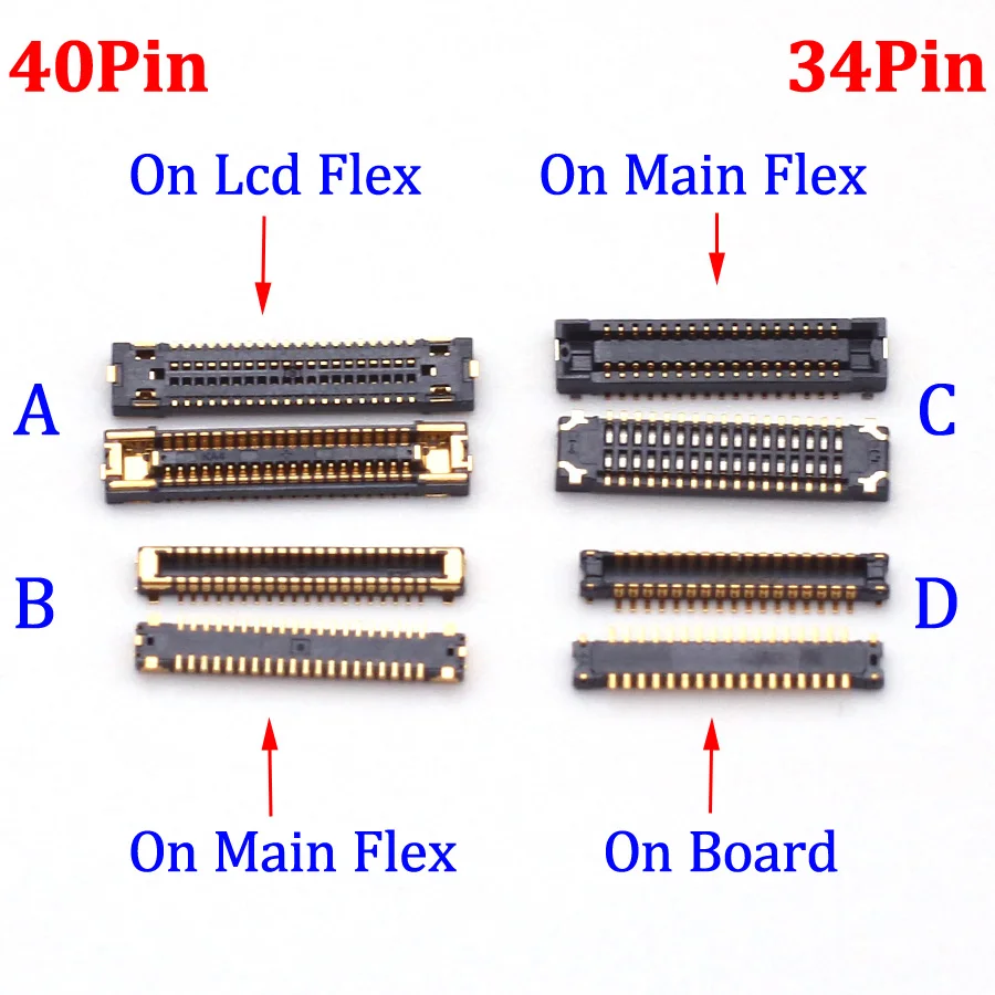 

1-2Pcs Lcd Display Screen Flex FPC Connector For Samsung Galaxy A30 A305 A305F A50 A505F A50S A507 A505 Plug On Board 34 40 Pin