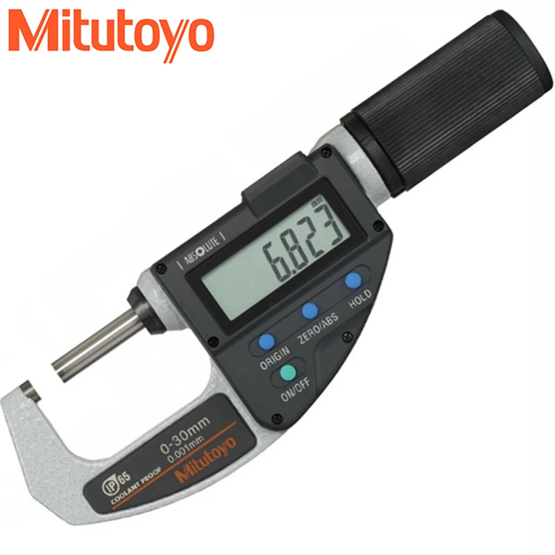 

Mitutoyo Quickmike цифровой микрометр, невращающийся шпиндель, подача шпинделя по 10 мм/rev,293-666-20 0-30 мм 293-667-20 25-55 мм