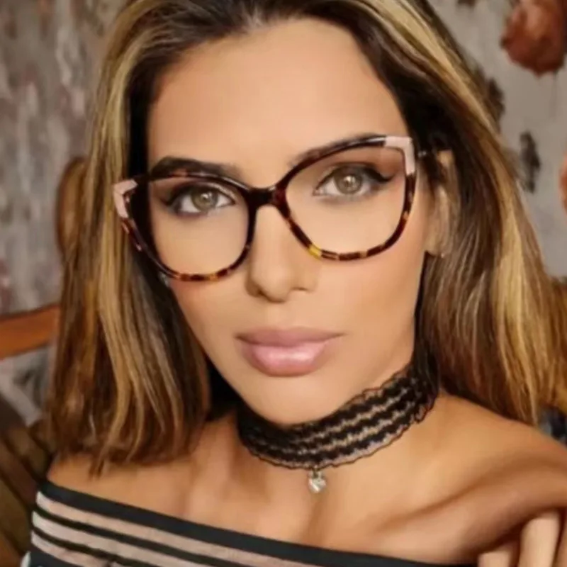 Новое поступление Женская оправа для очков большого размера TR90 с цветочным