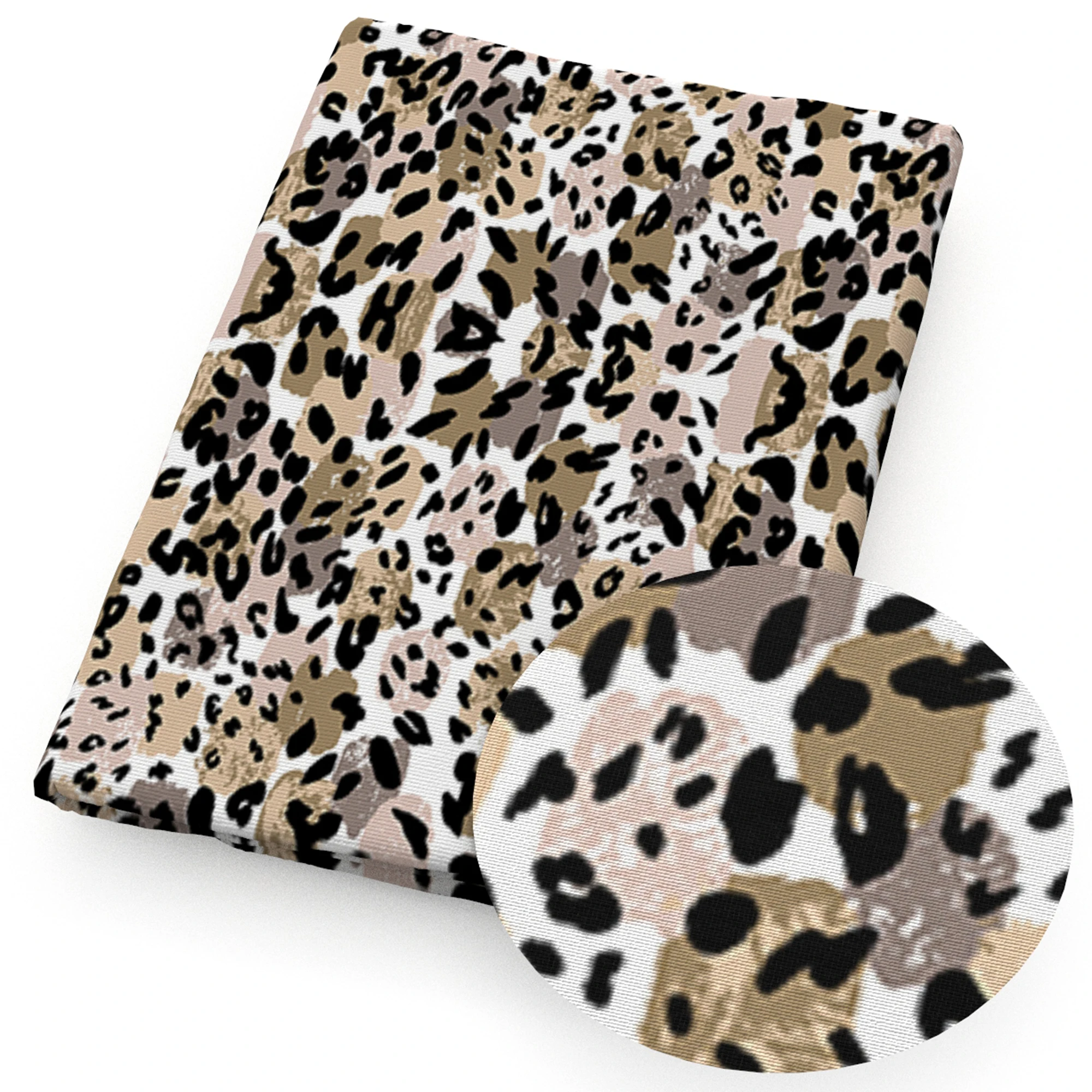 Ткань с леопардовым принтом полиэстер сатин чистый хлопок