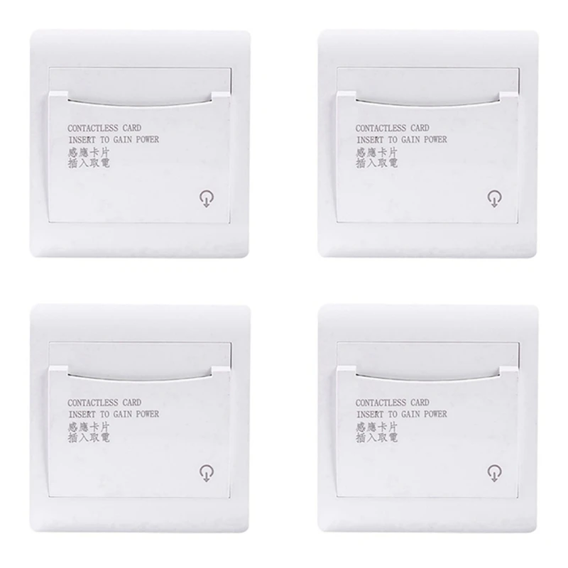 

4X With 12 Card Hotel House Guest Room Wall Reader Switch 40A Energy Saving Insert Key For Power