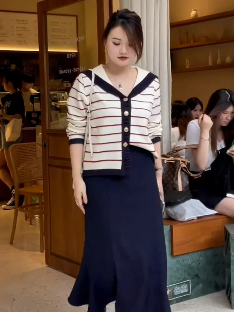 Осенне-зимняя Новинка женская одежда полосатая трикотажная нижняя рубашка без