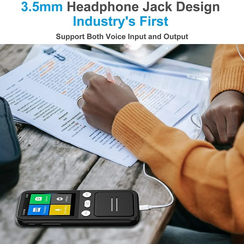 T16 AI Voice Real Time Translator 138 Multi Online Languages Voice-Record 3.1 Inch Big Touch Screen Learning Conversion T12 | Электроника