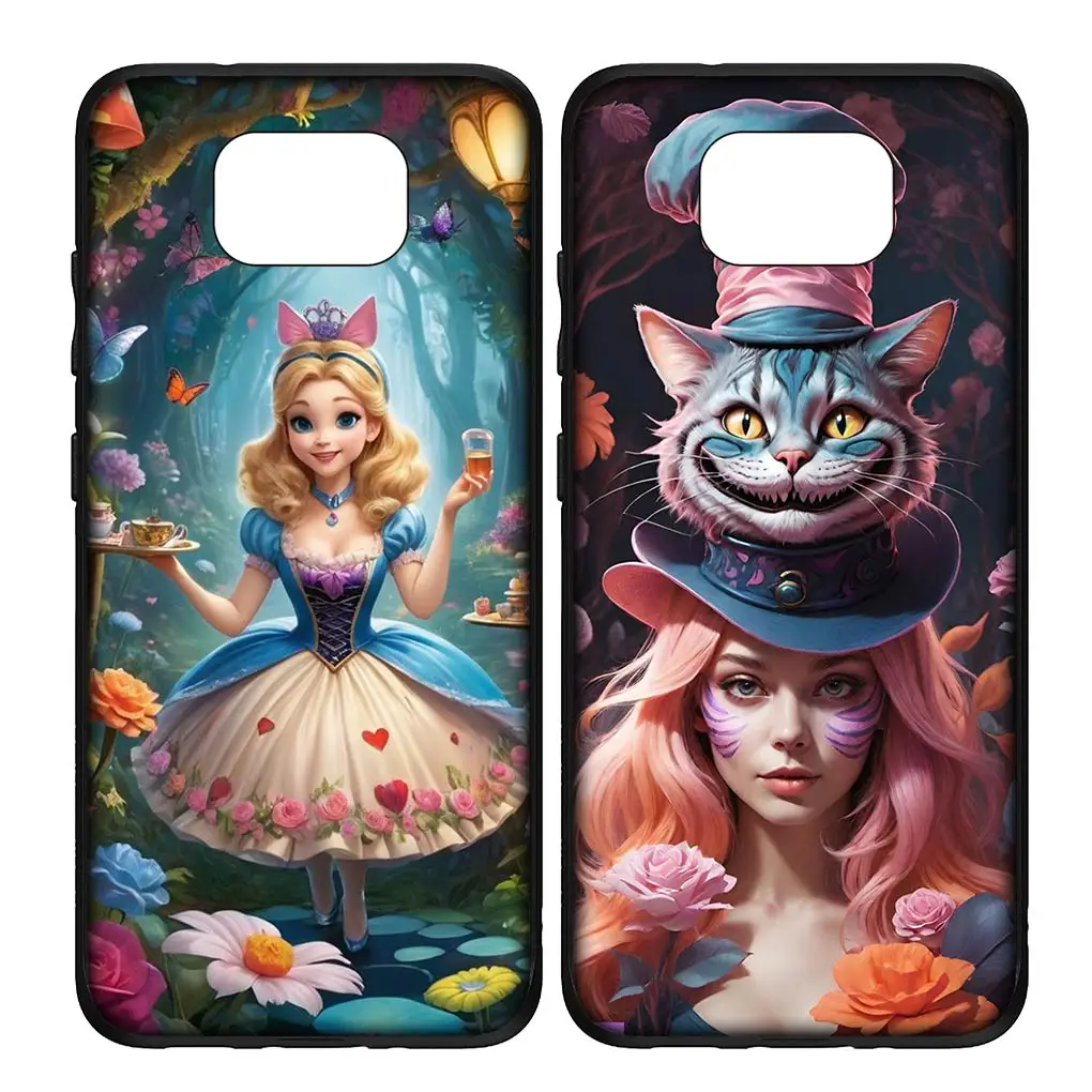 Мягкий чехол Алиса в стране чудес для Xiaomi Redmi Note 13 13C A3 A3X Mi POCO F6 F5 X6 Pro 5G 4G телефона