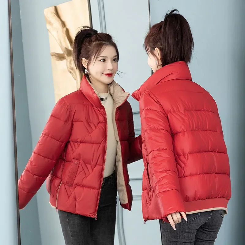 

Женское пуховое хлопковое пальто, зимнее Новое хлопковое пальто, утепленное модное красное хлопковое пальто, модное пальто