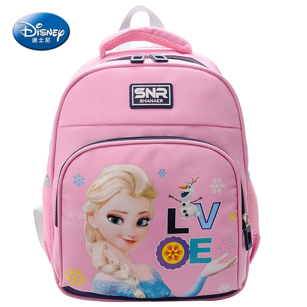 Детские милые школьные ранцы Disney с мультяшным принтом для девочек, милые рюкзаки с принтом «Холодное сердце» для принцессы Эльзы, легкий де...