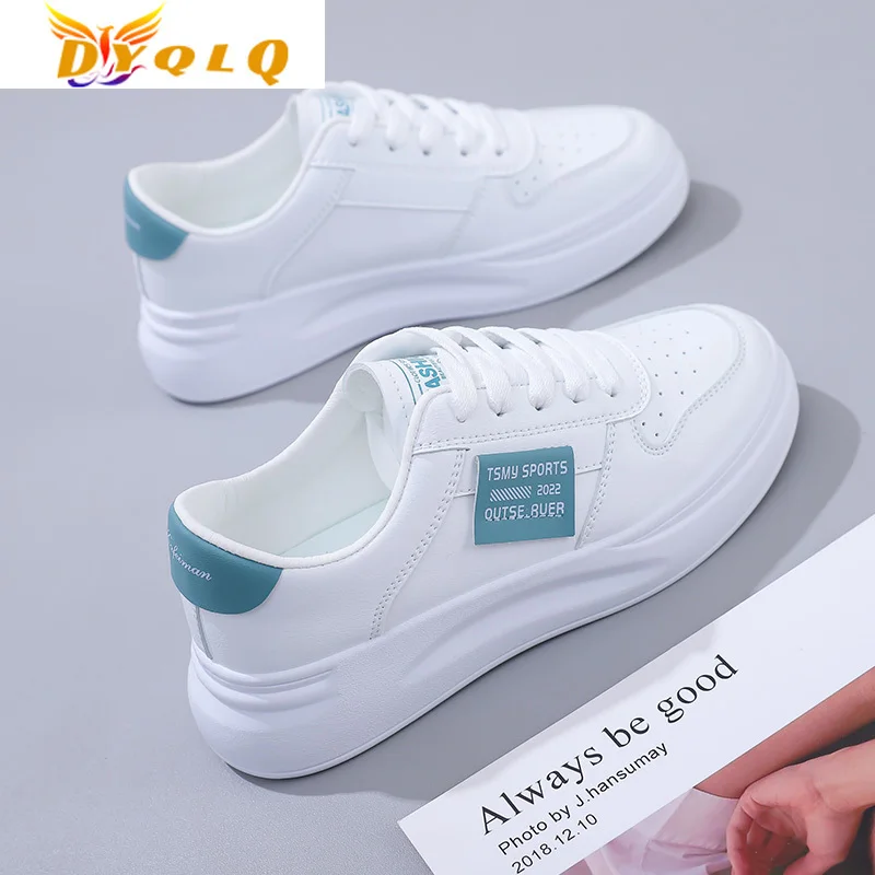 

Upgraded Fashion Sports Vulcanized Shoes Women's High Increase Flat Bottom Casual Versatile College Style Lace Up Skateboard