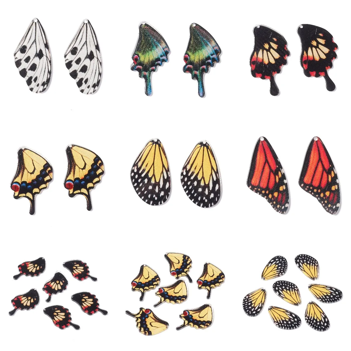

20Pcs Colorful Acrylic Butterfly Wings Angel Wing Charms Pendants For Women DIY Handmade Earring Necklace Jewelry Making Finding
