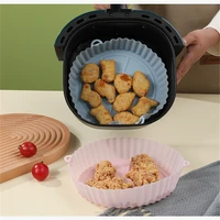 air fryer papersilicone pan reusable silicone pot baking tray fried chicken pizza airfryer baking paper easy to clean new sale