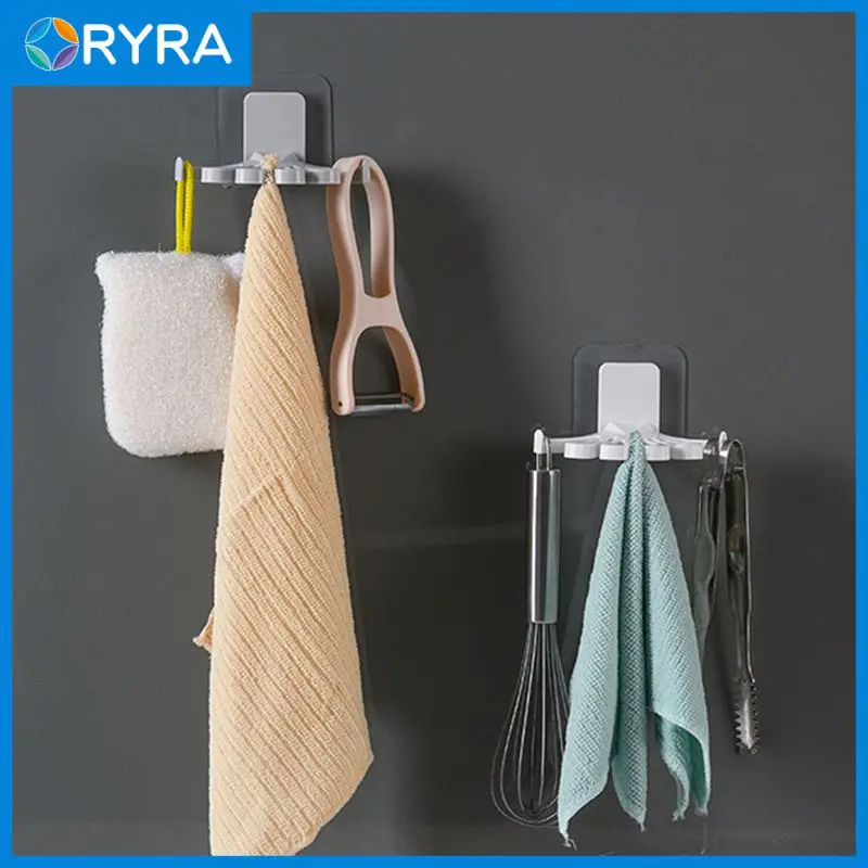 

Flower-shaped Rag Rack Kitchen With Hook Storage Organizer Wall-mounted Free Punching Spatula Spoon Rack Towel Rack