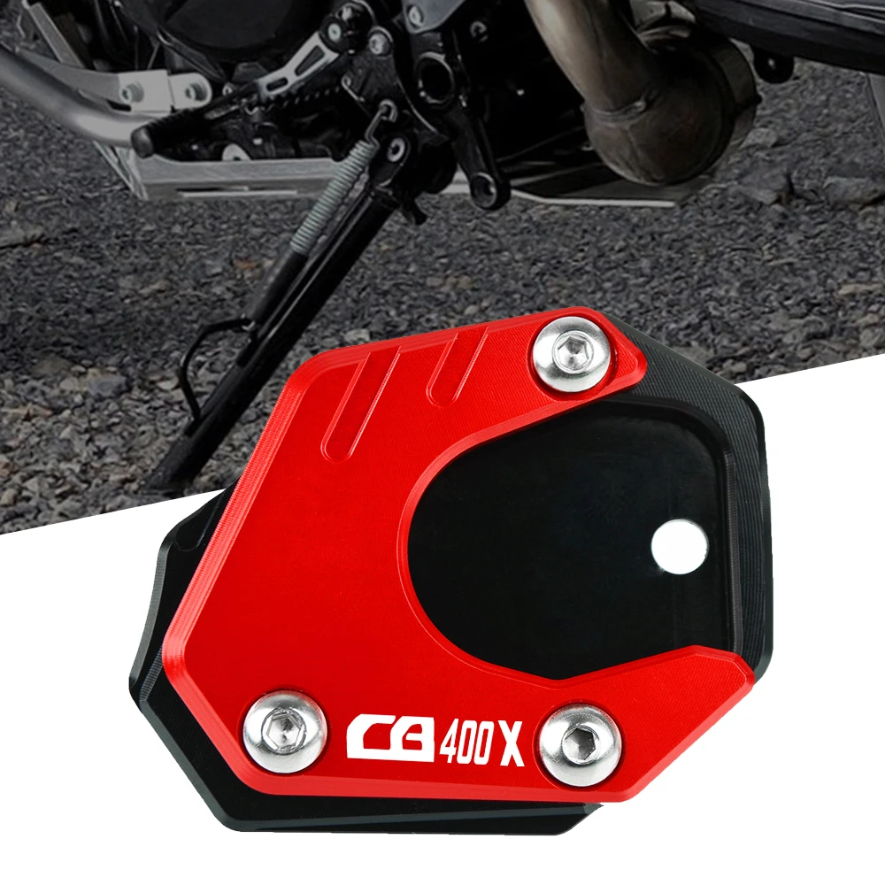 

4.Motorcycle Accessories CNC Kickstand Foot Side Stand Extension Pad Support Plate FOR CB400X CB 400 X 2019 2020 2021 CB400 X