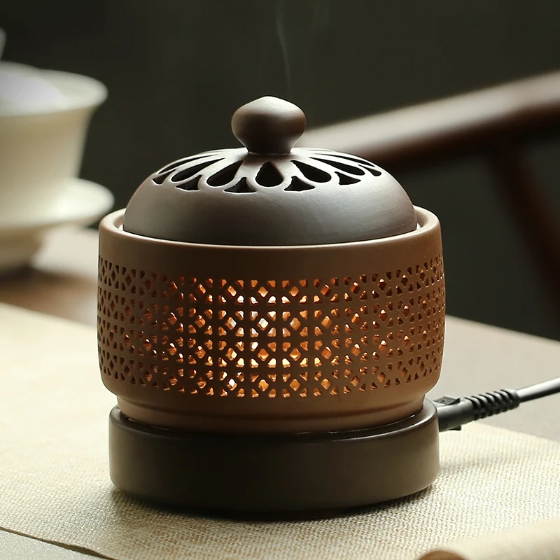 

Ceramic Electric Incense Burner Church Agarwood Oil Warmer Sandalwood Incense Burner Aroma Diffuser Incensario Home Decor 50