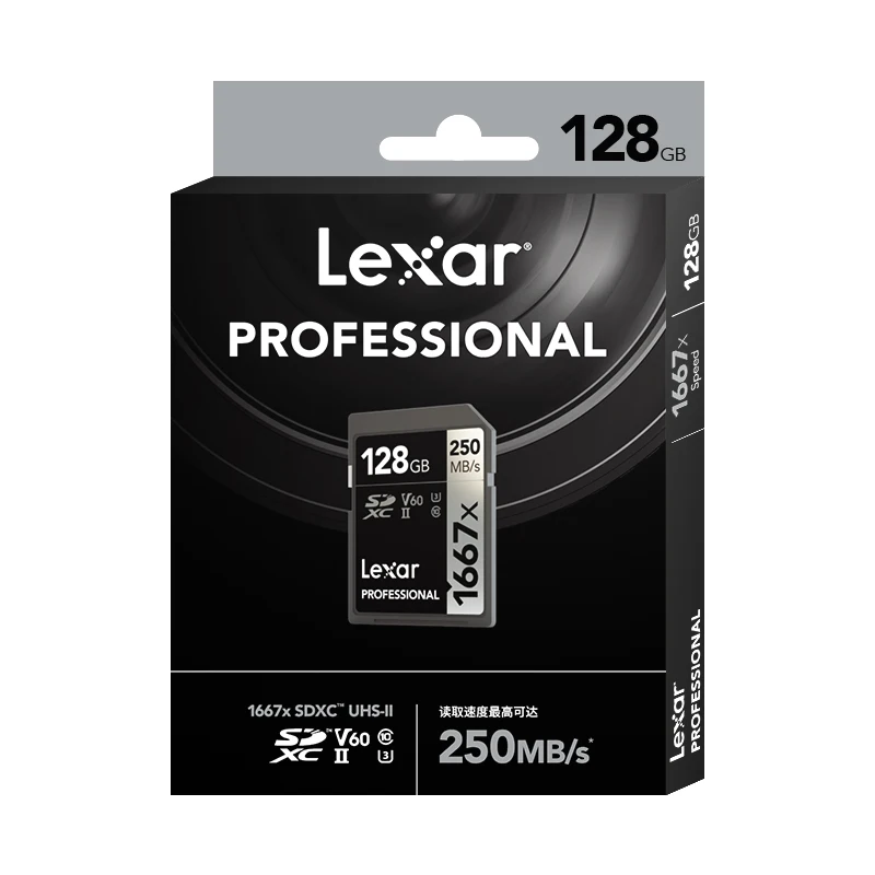 Оригинальная SD-карта памяти Lexar 1667X V60 250 дюйма Φ 64 ГБ 128 256 высокоскоростная sd-карта