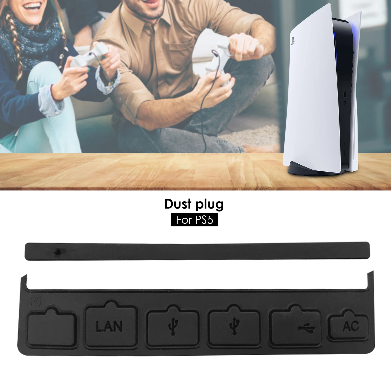 

Hot Sale Product PS5 Game Console Host Dust Plug Set Protector Accessories For The Ps5 Cover 7 PCS Host Dust Plug For PS5