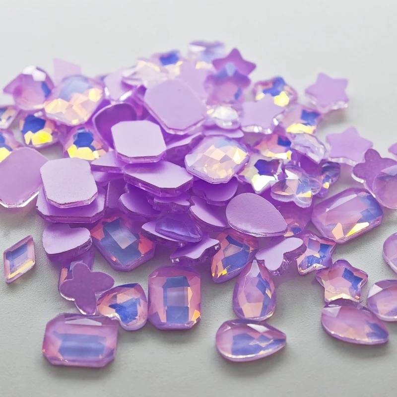 Смешанные Опаловые Фиолетовые Самоклеящиеся Стразы С Плоской Задней Частью Для