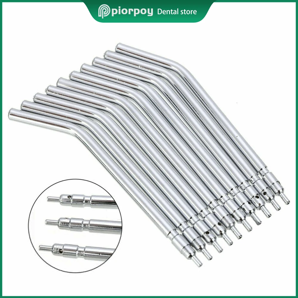 

PIORPOY 10 Pcs Dental Metal 3-Way Syringe Air Water Triple Spray Nozzles Tips Tube Dentistry Lab Accessories Dentists Products