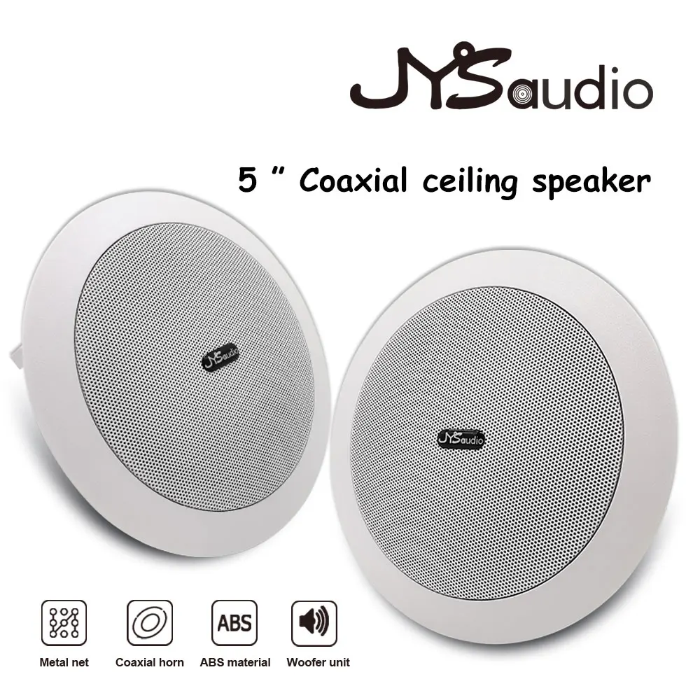 Home Audio Package In Wall Receiver System with 80W Speaker 5 Inch Ceiling Speakers for Indoor Office Bathroom Kitchen