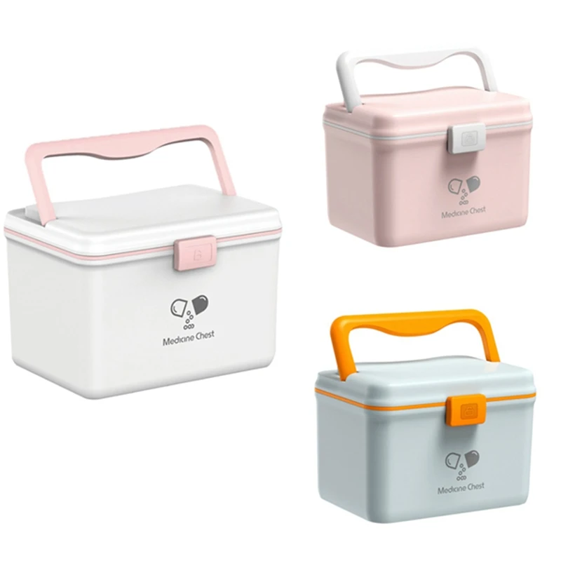 

Glosen Portable Multi-Layer Medicine Box First Aid Kit Mini Plastic Car Travel Pill Storage Box Home