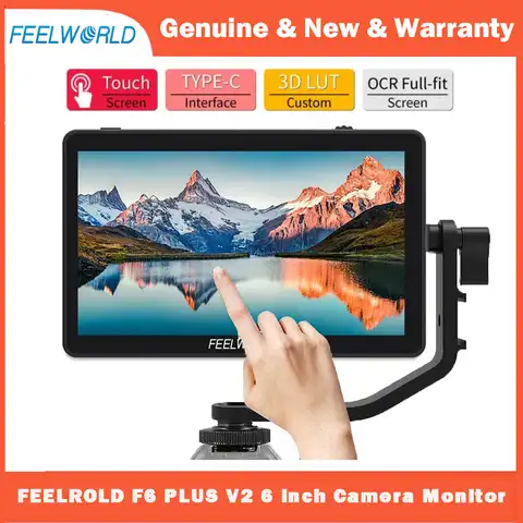 FEELWORLD F6 PLUS V2 4K 6-дюймовый для камеры DSLR полевой монитор 3D LUT сенсорный экран IPS FHD 1920x1080 видеокамера