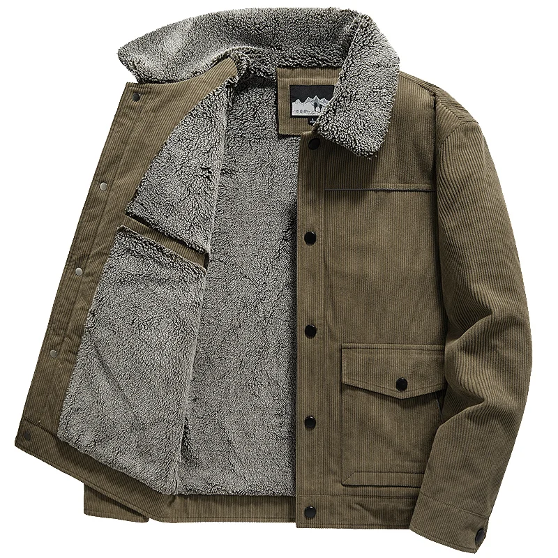 Осенне-зимняя новая американская винтажная вельветовая куртка-карго с лацканами