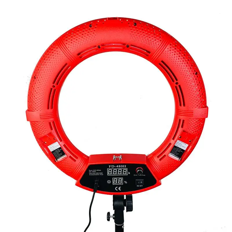 

Yidoblo FD-480II Red Bi-color Photo Studio Macro Ring Light Светодиодная лампа для освещения видео светильник Lamp Photo светильник ing 96W 5500K 480LED светильник s