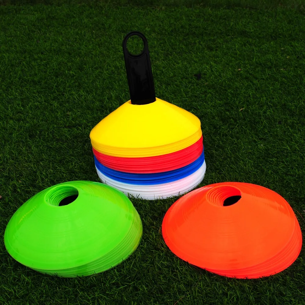 

10psc Football Training Round Mouth Dish Plate Logo Football Training Obstacle Straw Hat For Soccer Ball Game Disc