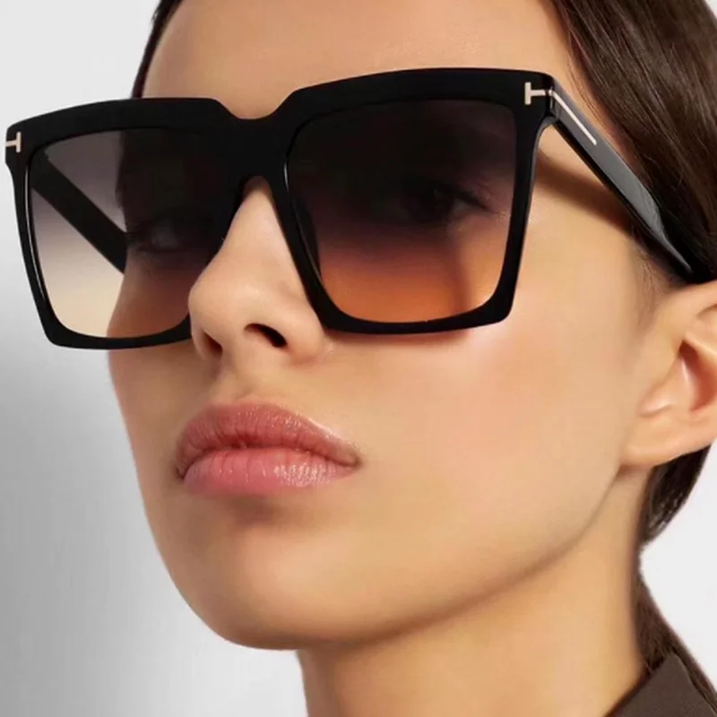 

Hot Sale Square Fishing Sunglasses Women 2021 Vintage Brand Oversize Women's Sports Sunglasses Black Gradient Female Glasses