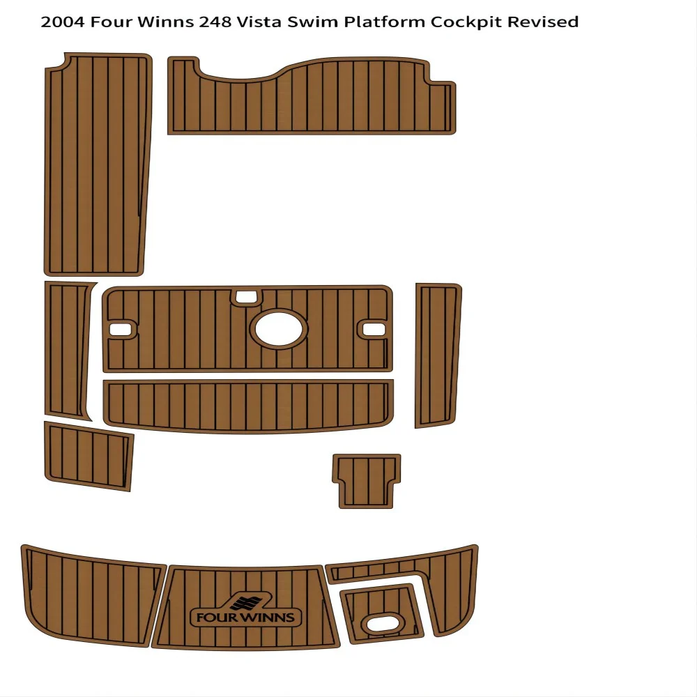 2004 Four Winns 248 Vista Swim Platform Кокпит Лодка EVA Teak Deck Напольный коврик SeaDek MarineMat Gatorstep Style