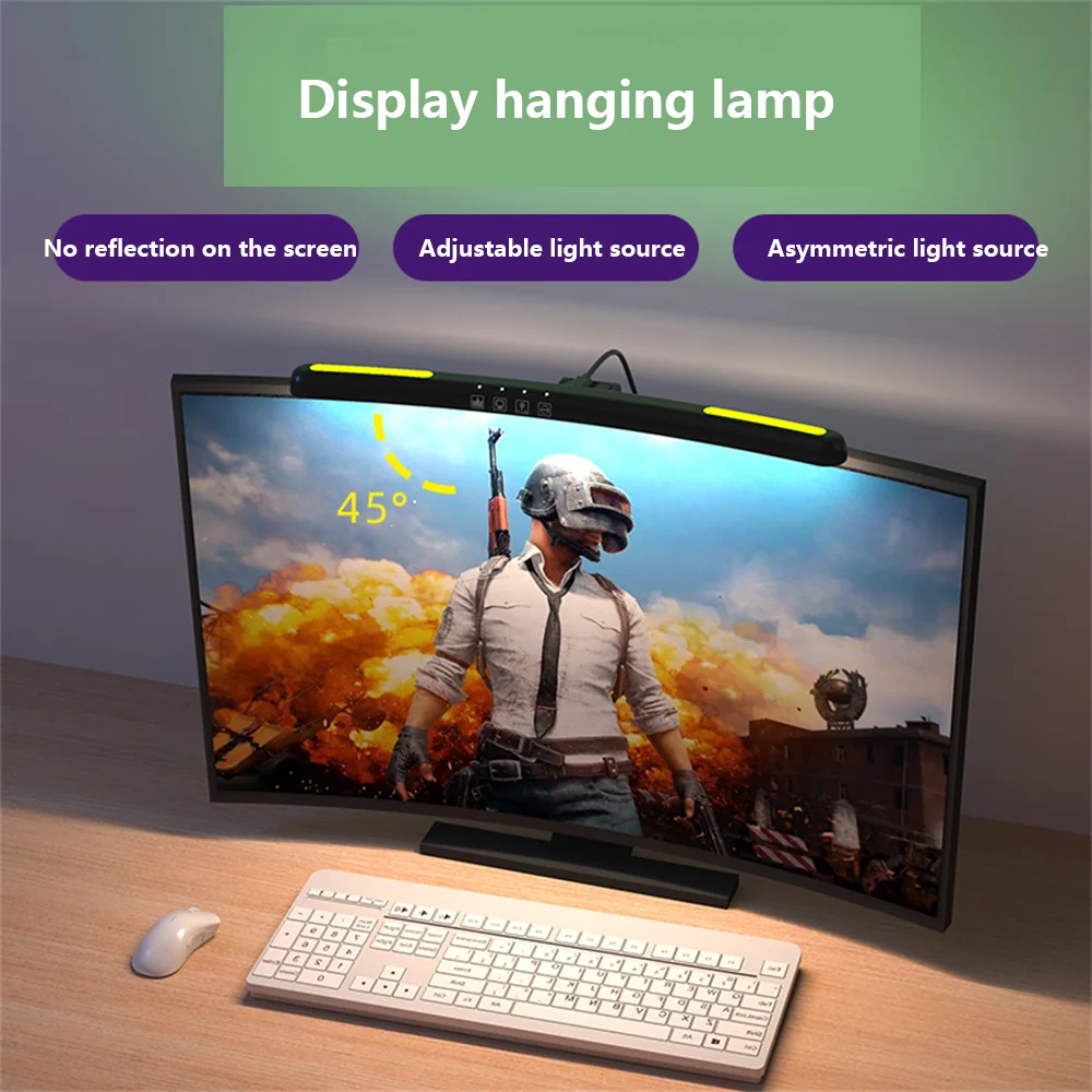 

Desk Lamp Curved Screen Display Hanging Light RGB Color PC Computer Monitor Light Bar Eye Protection Display Desktop Fill Light