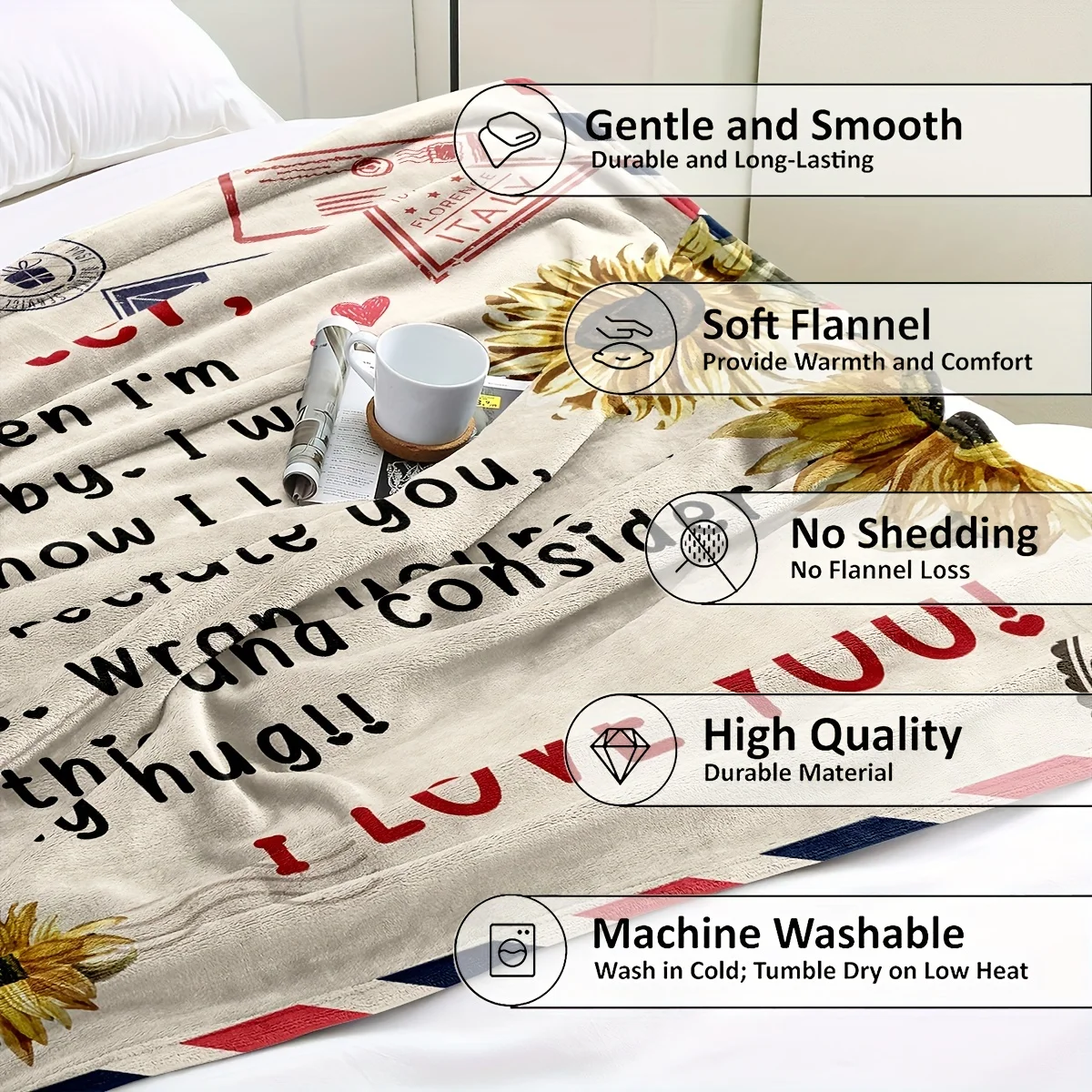 Фланелевое Одеяло с принтом конверт для моей сестры всесезонное теплое удобное