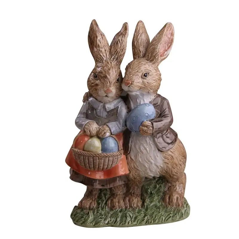 

Easter Rabbit Bunny Ornaments Landscape Figurine Resin Craft Decoration