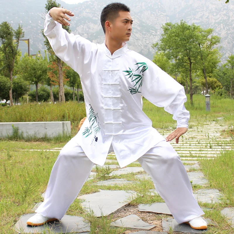 

white blue TaiChi exercise belt sportswear long sleeve KungFu uniform Wushu TaiChi uniform clothes male female