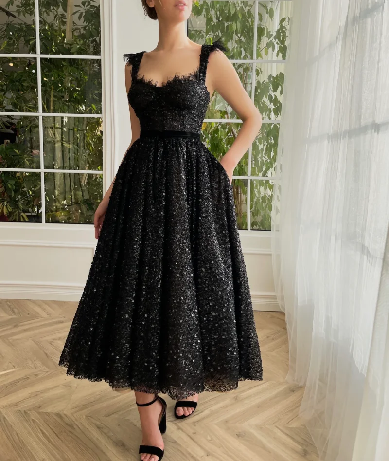 

15194# Luxury Shimmering Sequined Lace Spaghetti Straps Wedding Gown Birthday Party Dress For Plus Size Women Prom Evening Dress