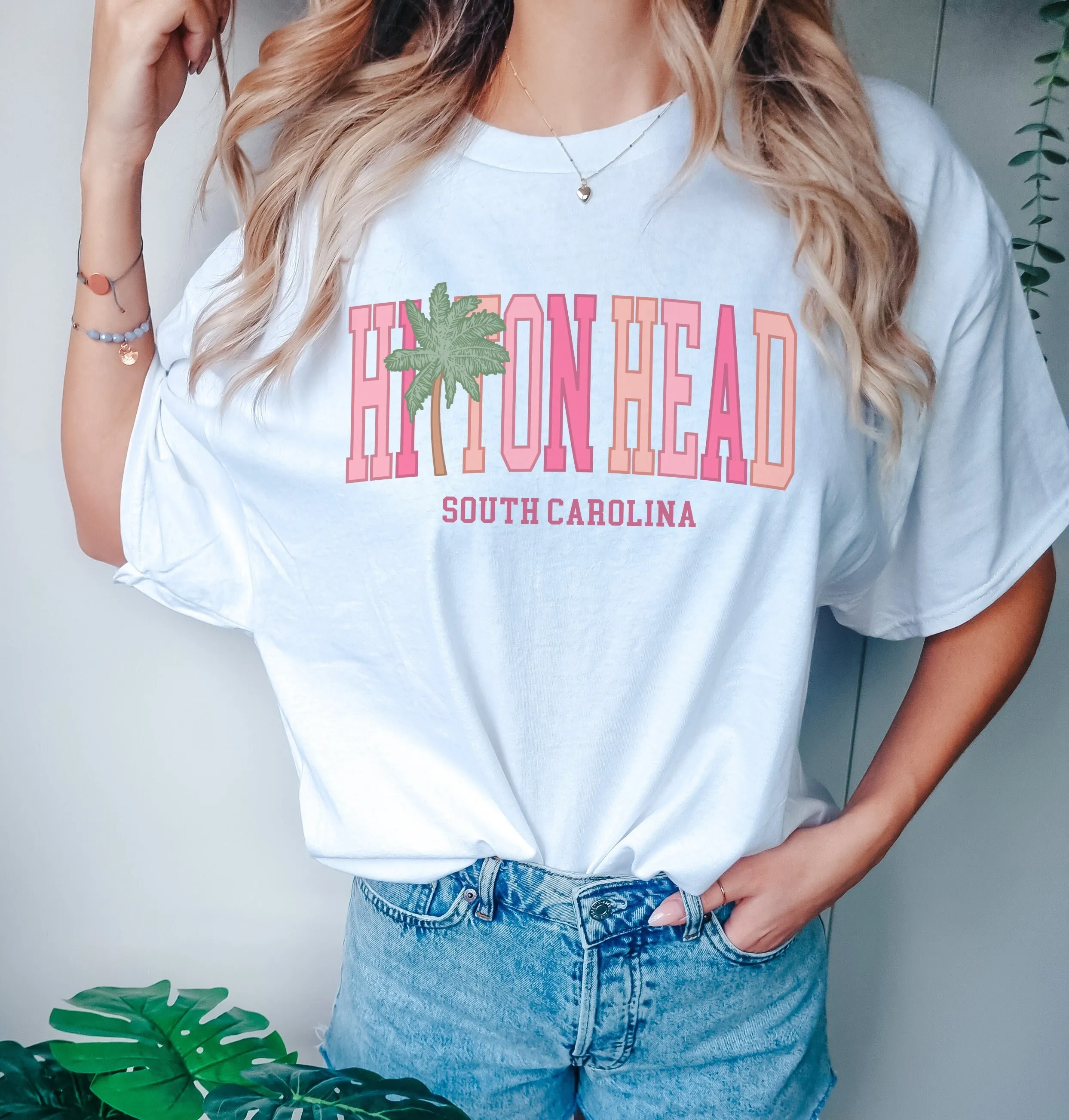 Футболка Hilton Head South Carolina с круглым вырезом для отпуска и летних поездок