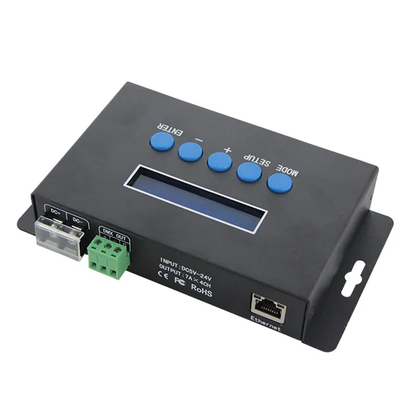 

BC-204 4-channel E1.31 or artnet to spi in led stage lights DMX512 RGB controller