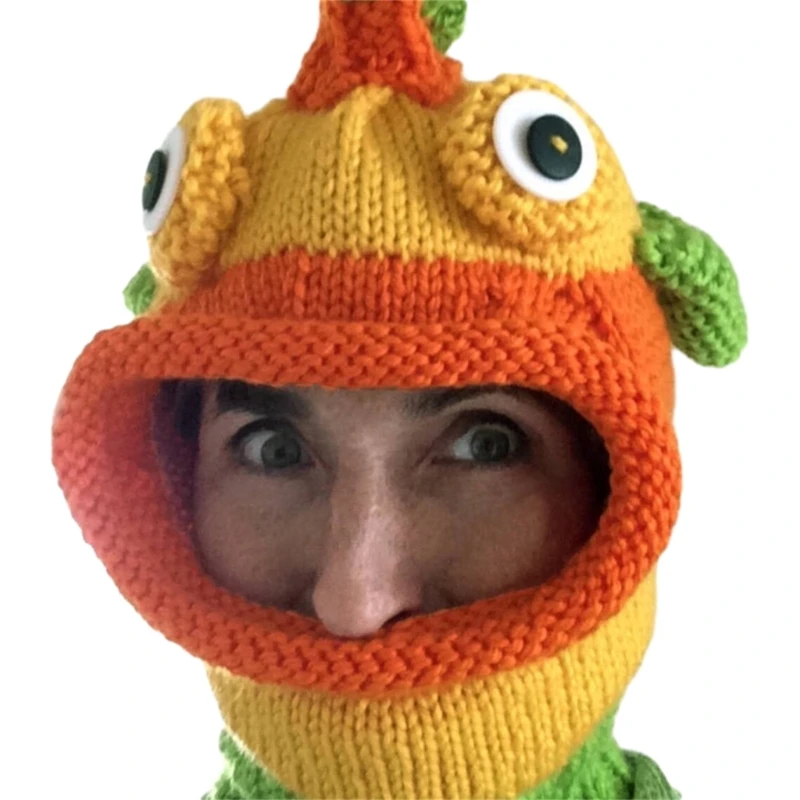 

Новинка, шапка в виде рыбы-клоуна для взрослых, унисекс, зимняя теплая вязаная шапка-балаклава, головной убор, аксессуары для на