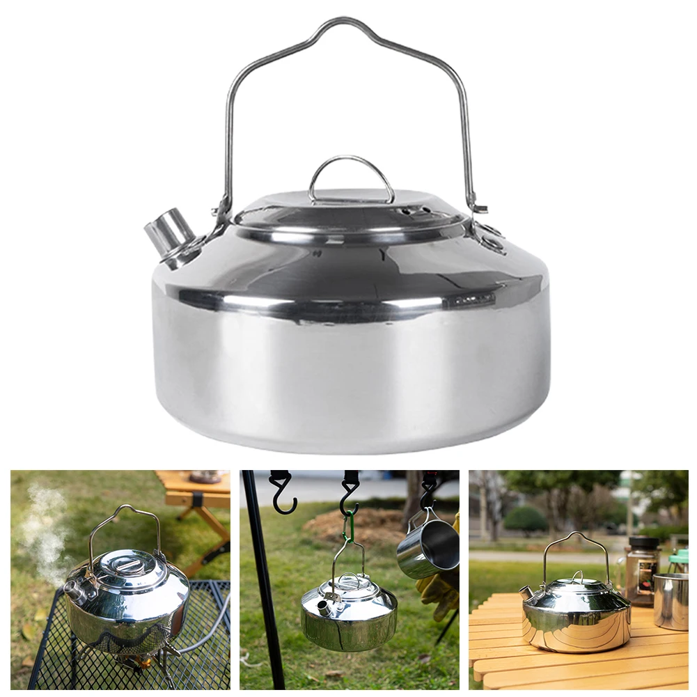 

1L Outdoor Camping Kettle Hot Sale Stainless Steel Camping Teapot Kettle Coffee Pot Outdoor Kettle Quick To Boil Water