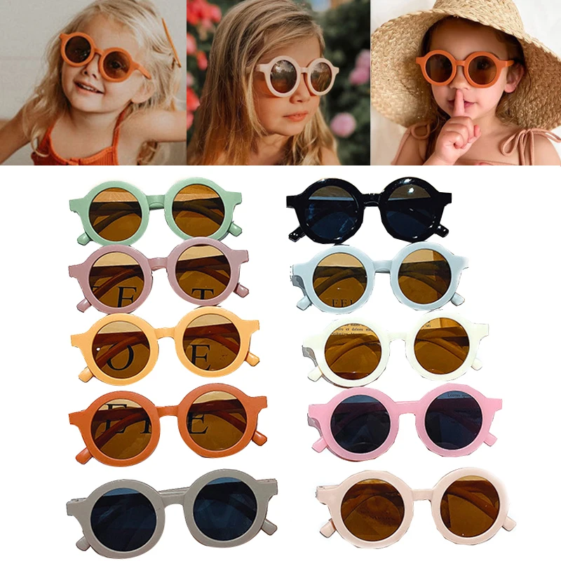 Новые милые круглые солнцезащитные очки для детей, для девочек и мальчиков, детские солнцезащитные очки с защитой UV400, солнцезащитные очки