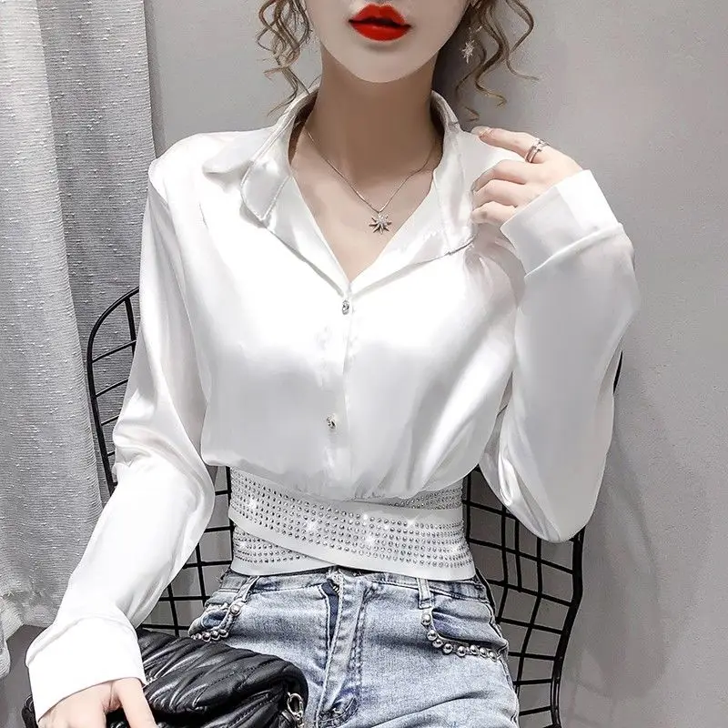 

Shirts Women Lantern Sleeve Casual Korean Style French Retro Elegant Hot Sale All-match Ladies A69