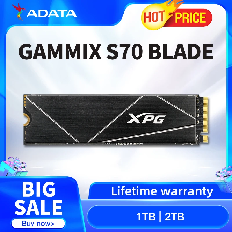ADATA XPG GAMMIX S70 Blade PCIe Gen4x4 M.2 2280 Nvme 1 ТБ 2 ТБ внутренний игровой SSD для настольного жесткого диска PS5 оригинальный диск ssd