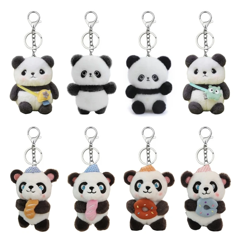 

Panda Keyring Plush Keychain For Backpack Panda Holder Cute Panda Keychain Stuffed Keychain Bag Keychain Bag DropShipping