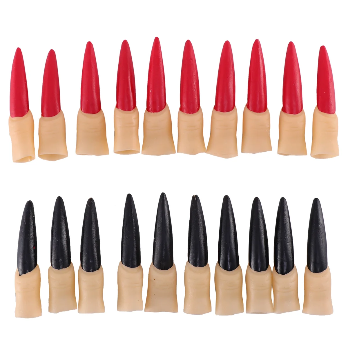 

20 Pcs Halloween Nail Set Decoration Nails Finger Cots Fake Props Cover Spooky