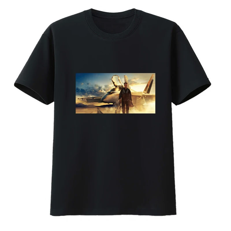 

Movie Top Gun Cotton T-Shirts Tom Cruise and His Fighter Jets Cool Print Casual Roupas Masculinas Street Fashion Vintage Tees